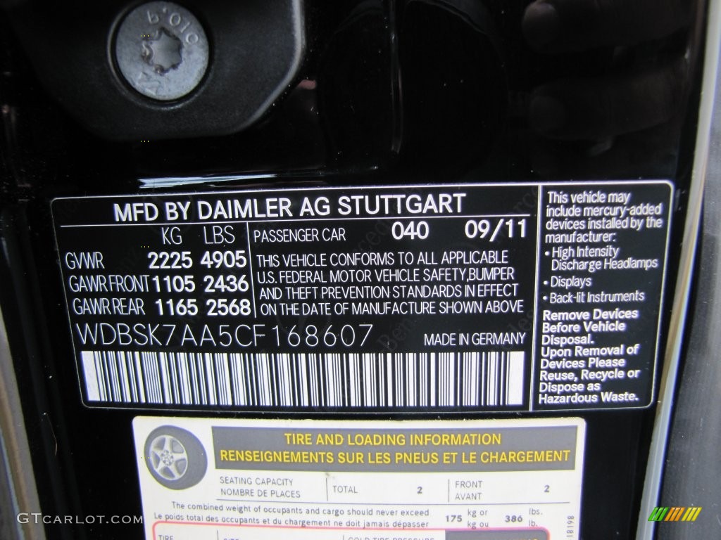 2012 SL 63 AMG Roadster - Black / Black photo #15