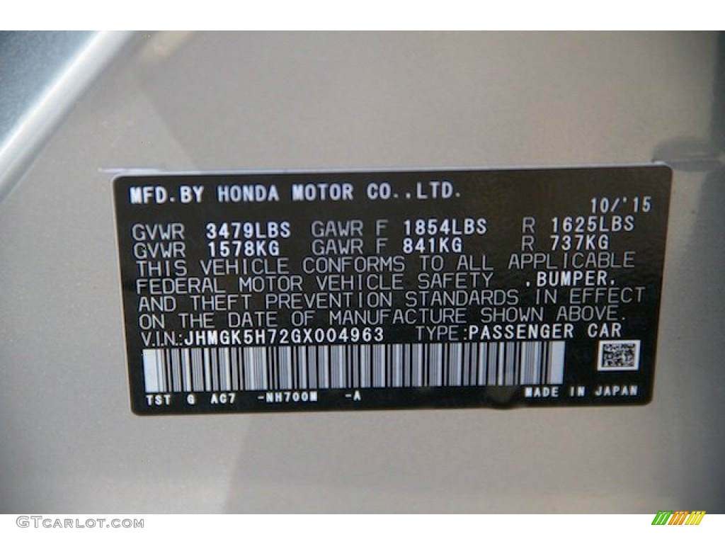 2016 Fit EX - Alabaster Silver Metallic / Black photo #19