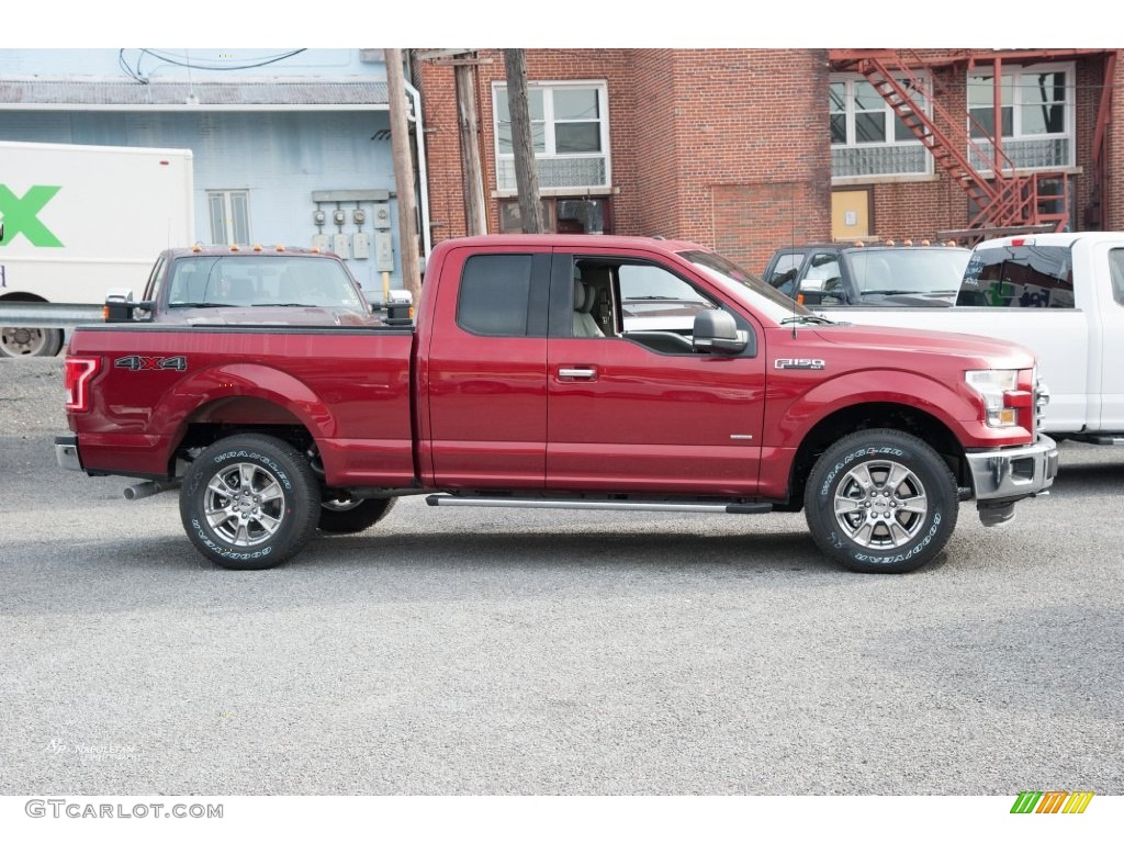 2016 F150 XLT SuperCab 4x4 - Ruby Red / Medium Earth Gray photo #1