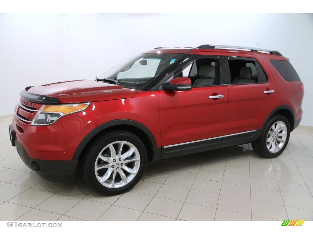 2012 Explorer Limited 4WD - Red Candy Metallic / Medium Light Stone photo #3