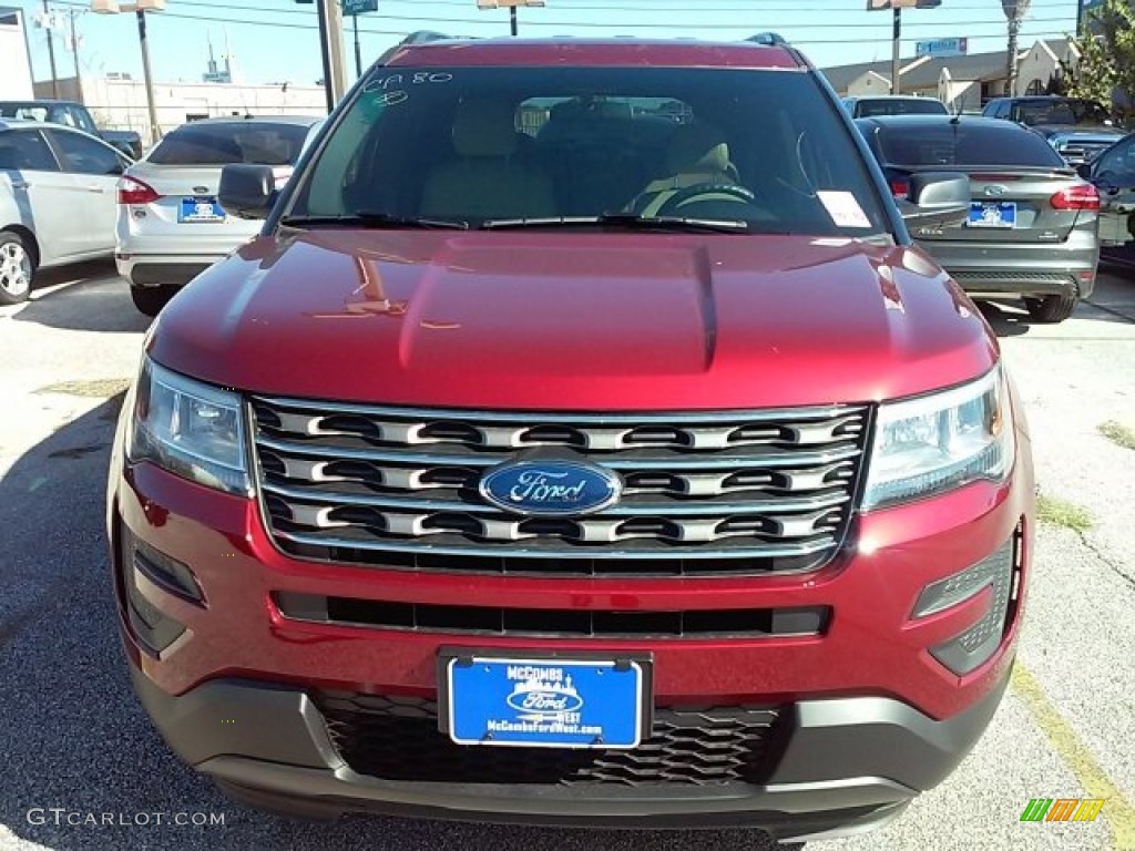 2016 Explorer FWD - Ruby Red Metallic Tri-Coat / Medium Light Camel photo #4