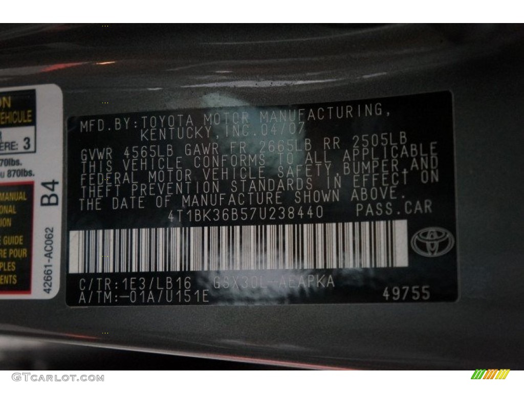 2007 Avalon Limited - Phantom Gray Pearl / Graphite photo #15