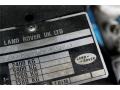 1988 Land Rover Defender 90 Hardtop Info Tag