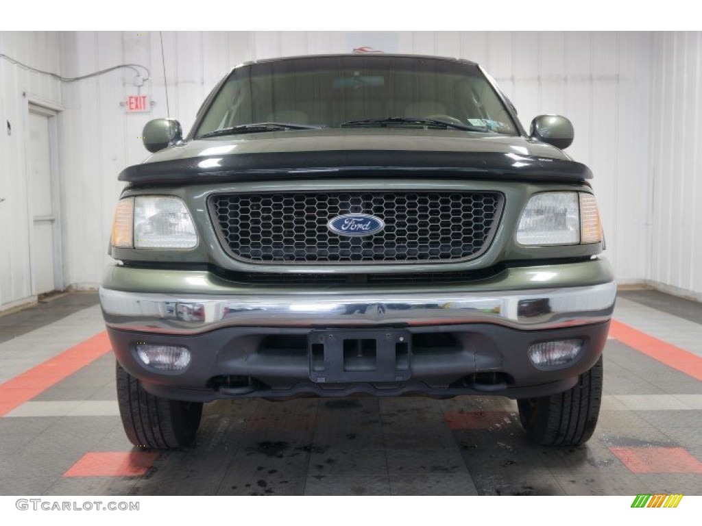 2003 F150 XLT SuperCab 4x4 - Estate Green Metallic / Medium Parchment Beige photo #4
