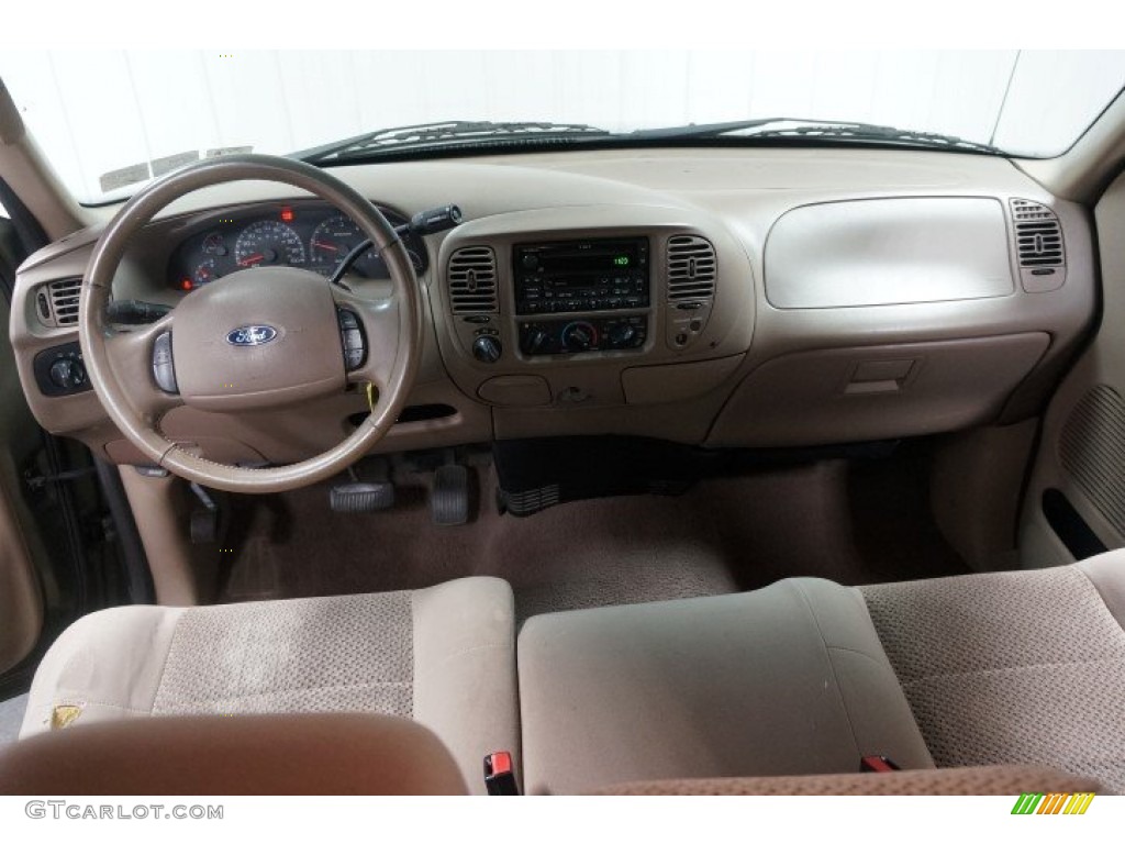 2003 F150 XLT SuperCab 4x4 - Estate Green Metallic / Medium Parchment Beige photo #32