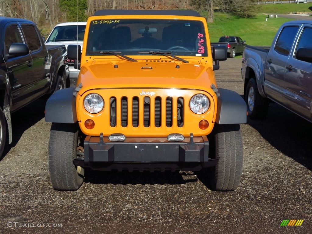 2012 Wrangler Unlimited Sport 4x4 - Dozer Yellow / Black photo #2