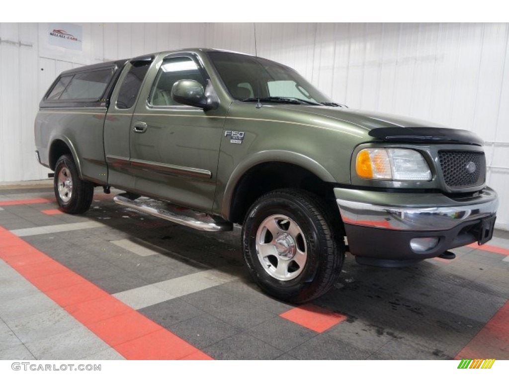 2003 F150 XLT SuperCab 4x4 - Estate Green Metallic / Medium Parchment Beige photo #107