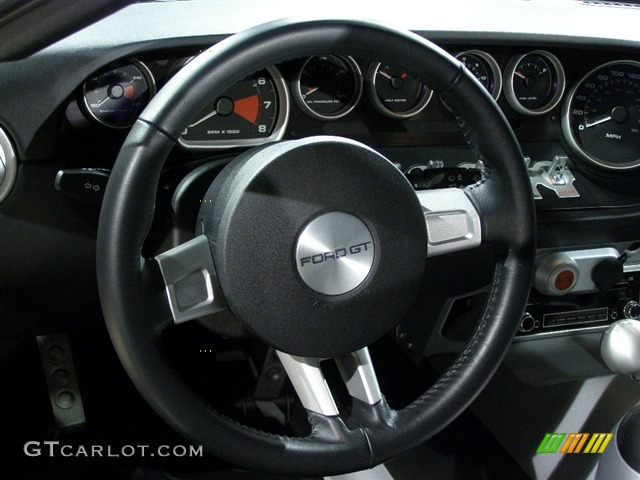 2005 Ford GT Standard GT Model Ebony Black Steering Wheel Photo #109252