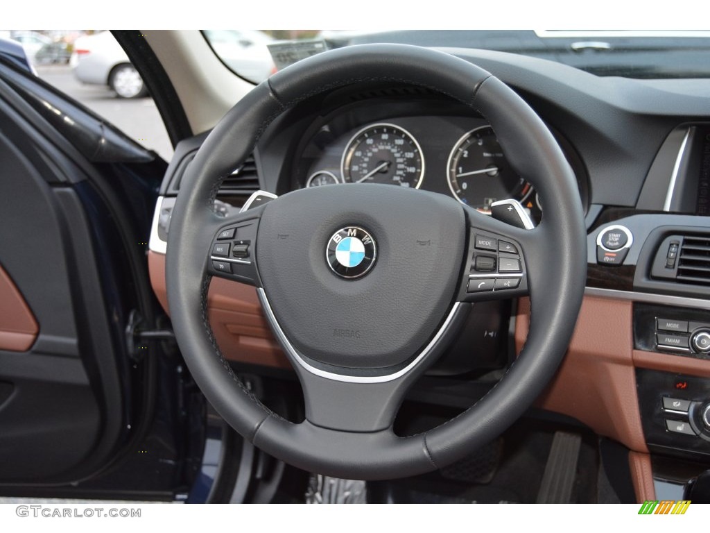 2016 BMW 5 Series 535i xDrive Sedan Black Steering Wheel Photo #109255122
