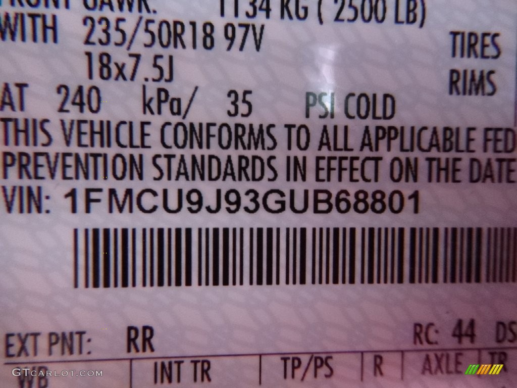 2016 Escape Titanium 4WD - Ruby Red Metallic / Charcoal Black photo #14