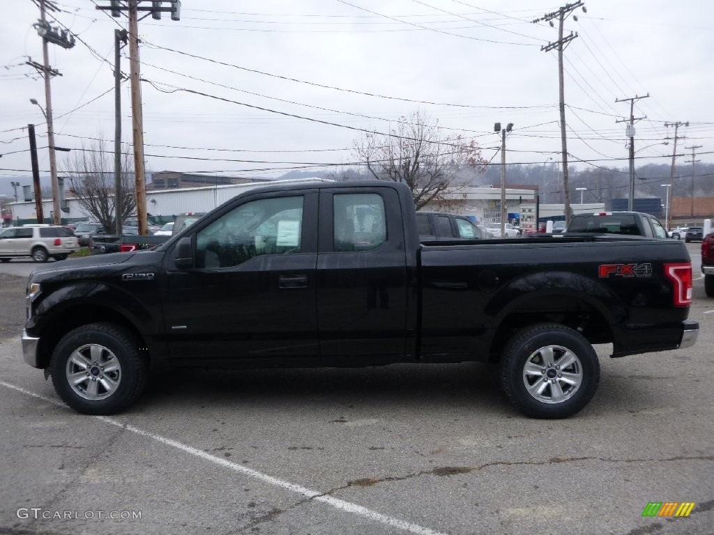 2016 F150 XL SuperCab 4x4 - Shadow Black / Medium Earth Gray photo #7