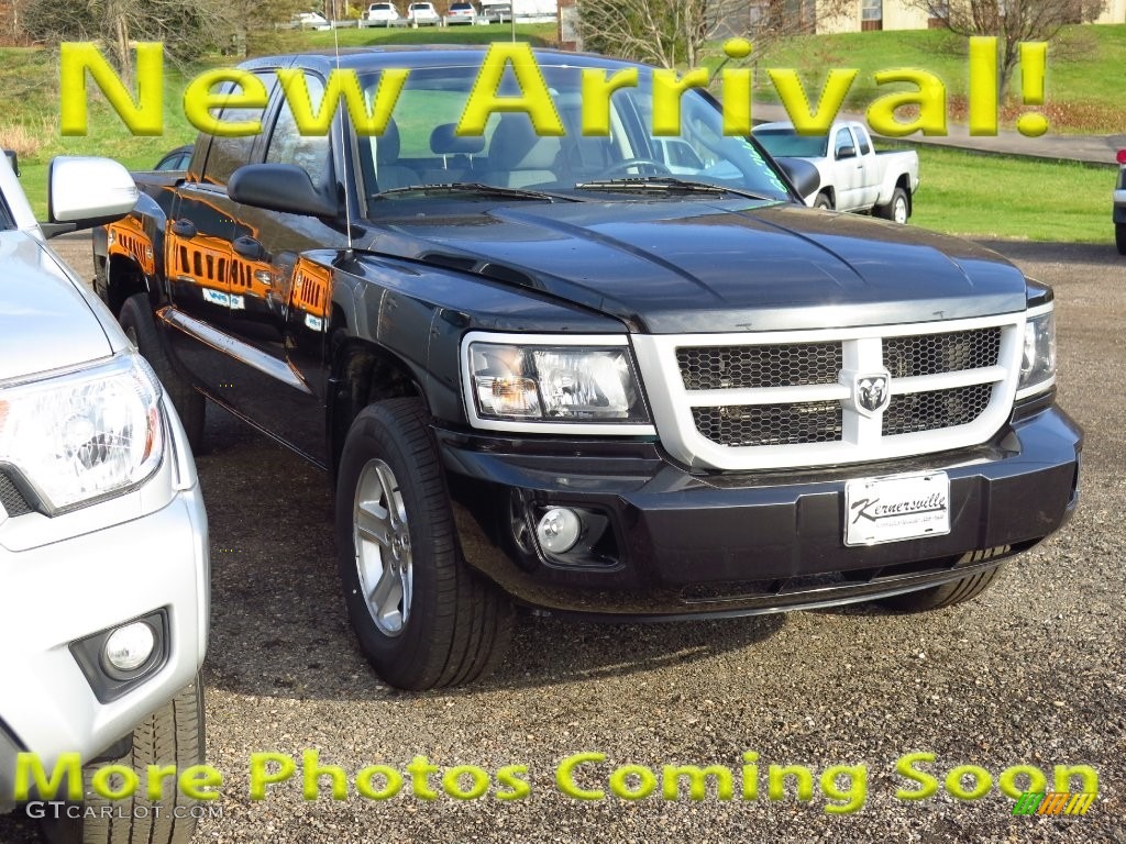 2011 Dakota Big Horn Crew Cab 4x4 - Brilliant Black Crystal Pearl / Dark Slate Gray/Medium Slate Gray photo #1