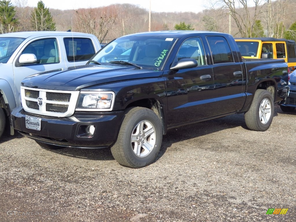 2011 Dakota Big Horn Crew Cab 4x4 - Brilliant Black Crystal Pearl / Dark Slate Gray/Medium Slate Gray photo #3