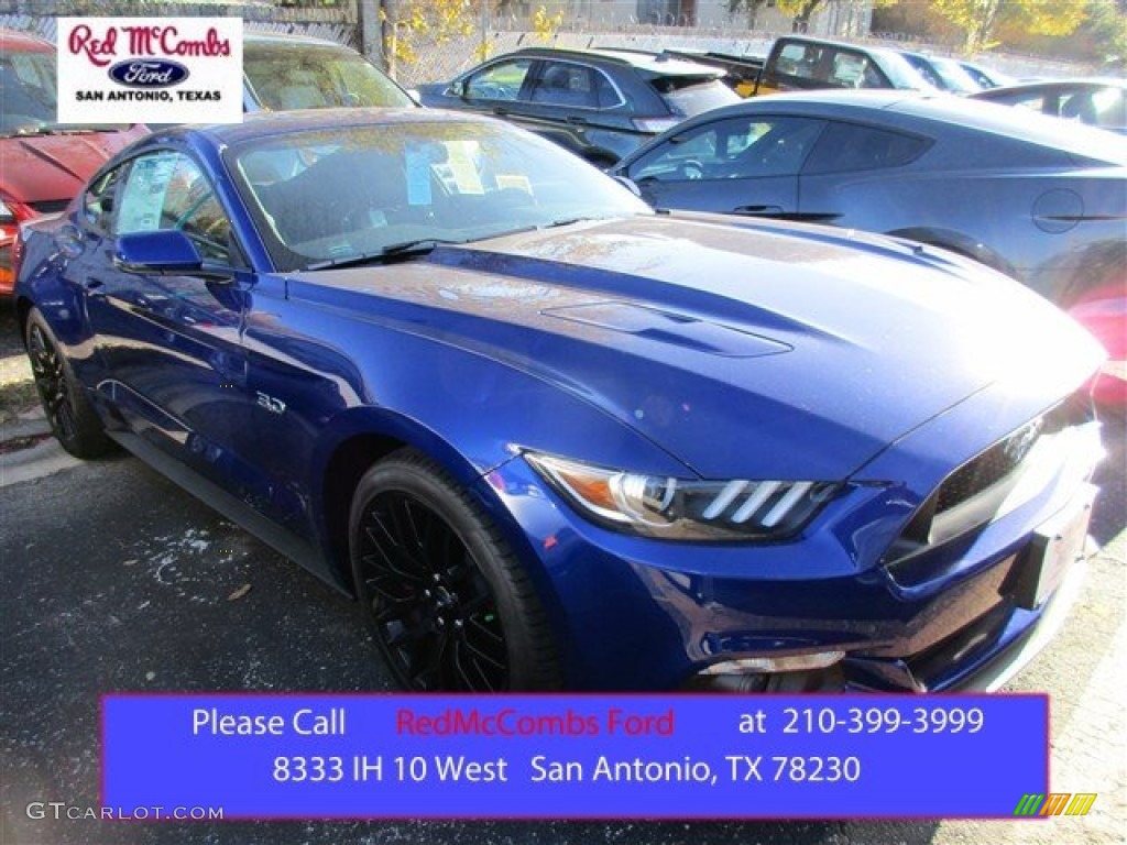 2016 Mustang GT Premium Coupe - Deep Impact Blue Metallic / Ebony photo #1