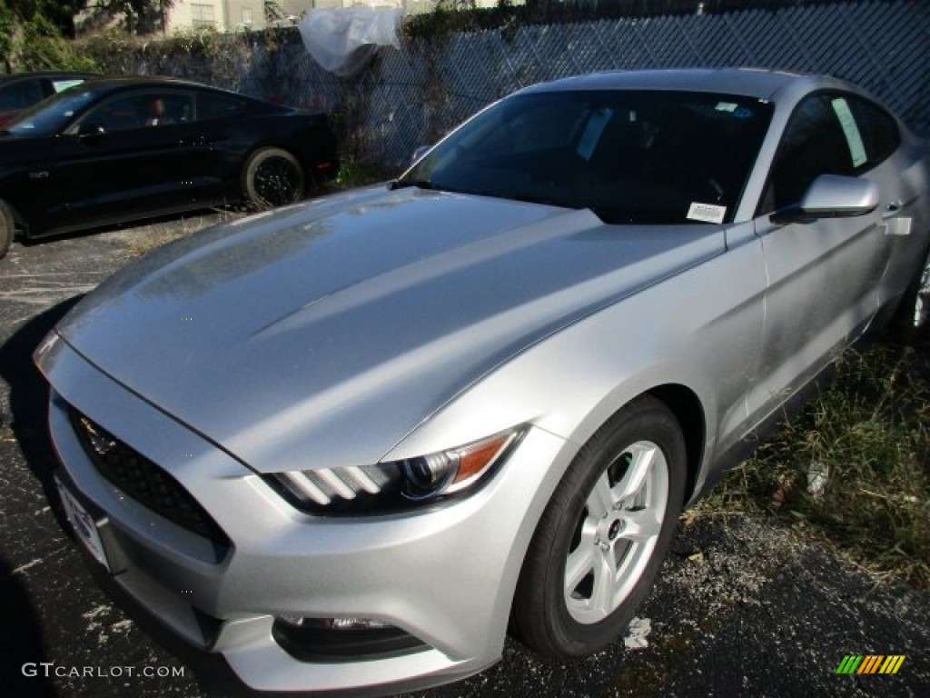 2016 Mustang V6 Coupe - Ingot Silver Metallic / Ebony photo #2
