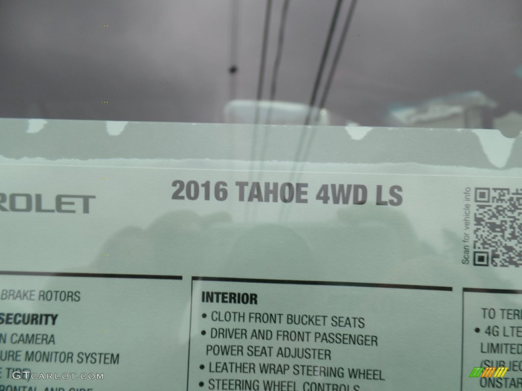 2016 Tahoe LS 4WD - Tungsten Metallic / Jet Black photo #79