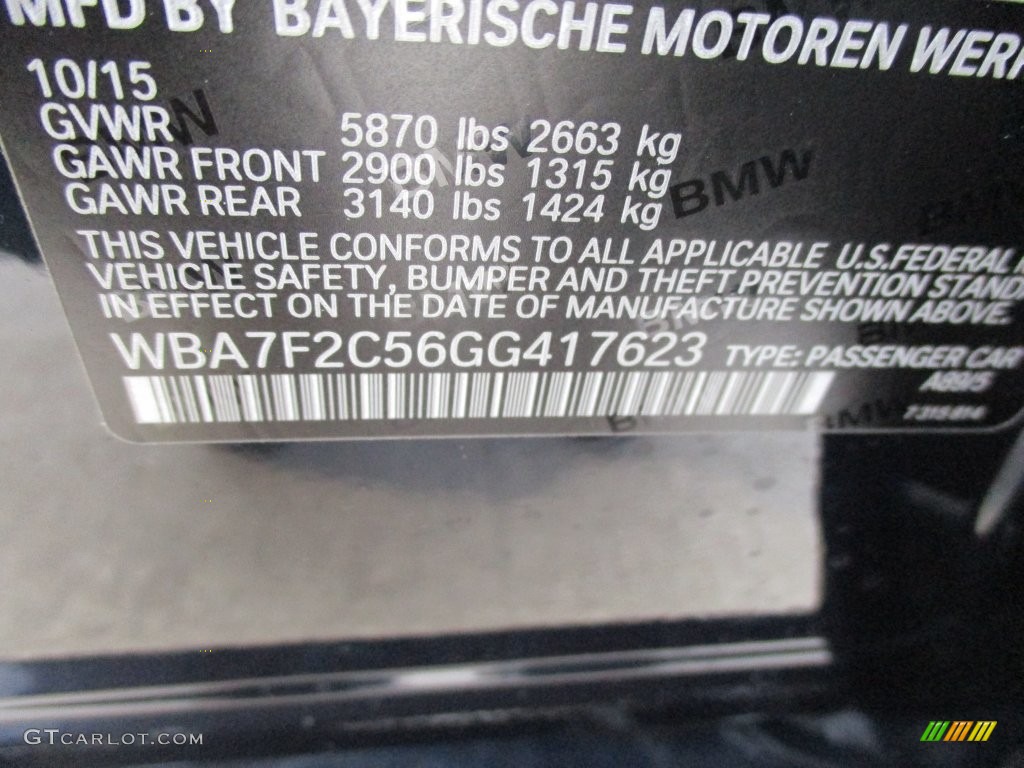 2016 7 Series Color Code A89 for Imperial Blue Metallic Photo #109280965