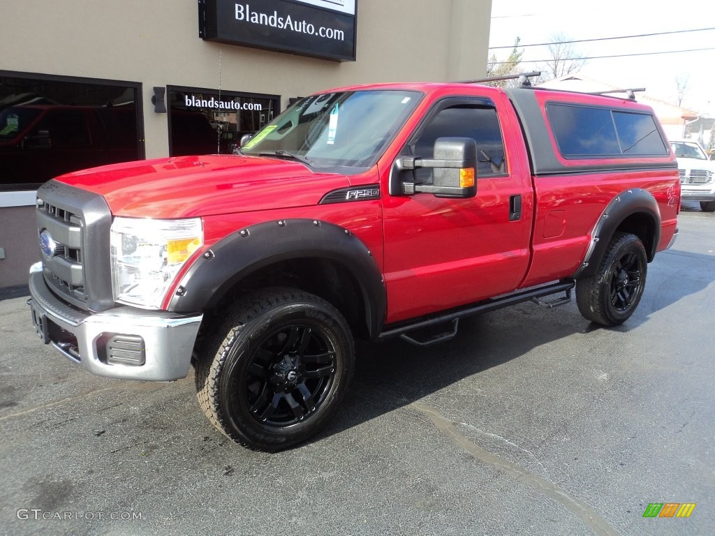 2013 F250 Super Duty XL Regular Cab 4x4 - Vermillion Red / Steel photo #1