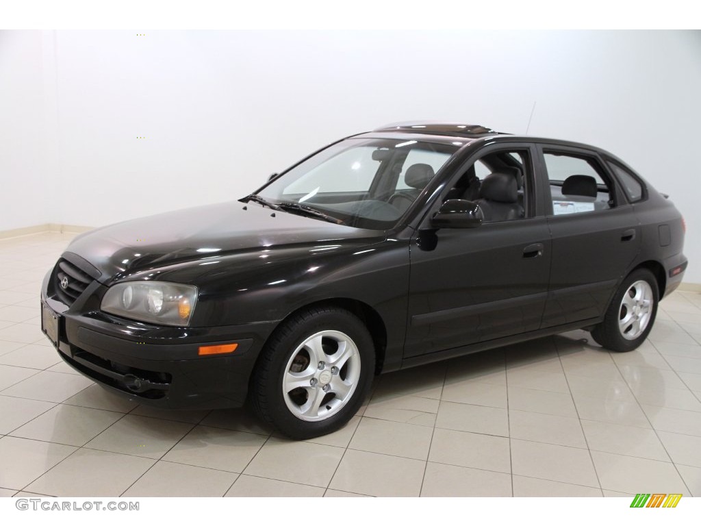 2005 Elantra GT Hatchback - Black Obsidian / Gray photo #3