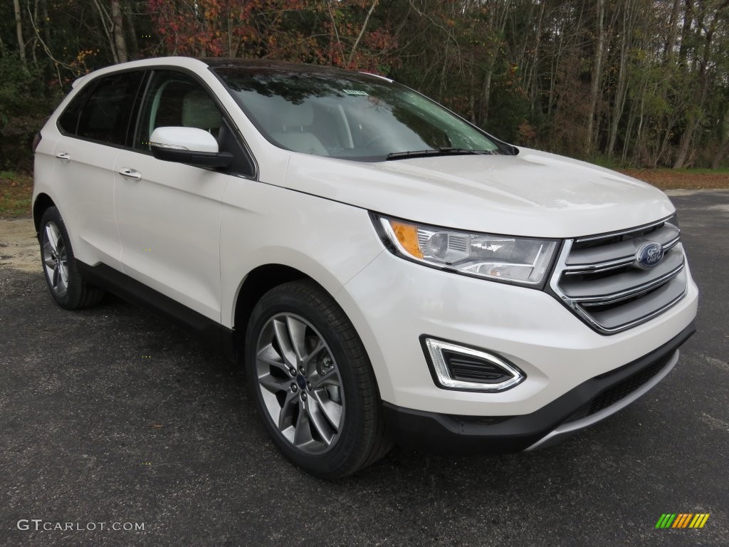 White Platinum Metallic 2015 Ford Edge Titanium Exterior Photo #109300042