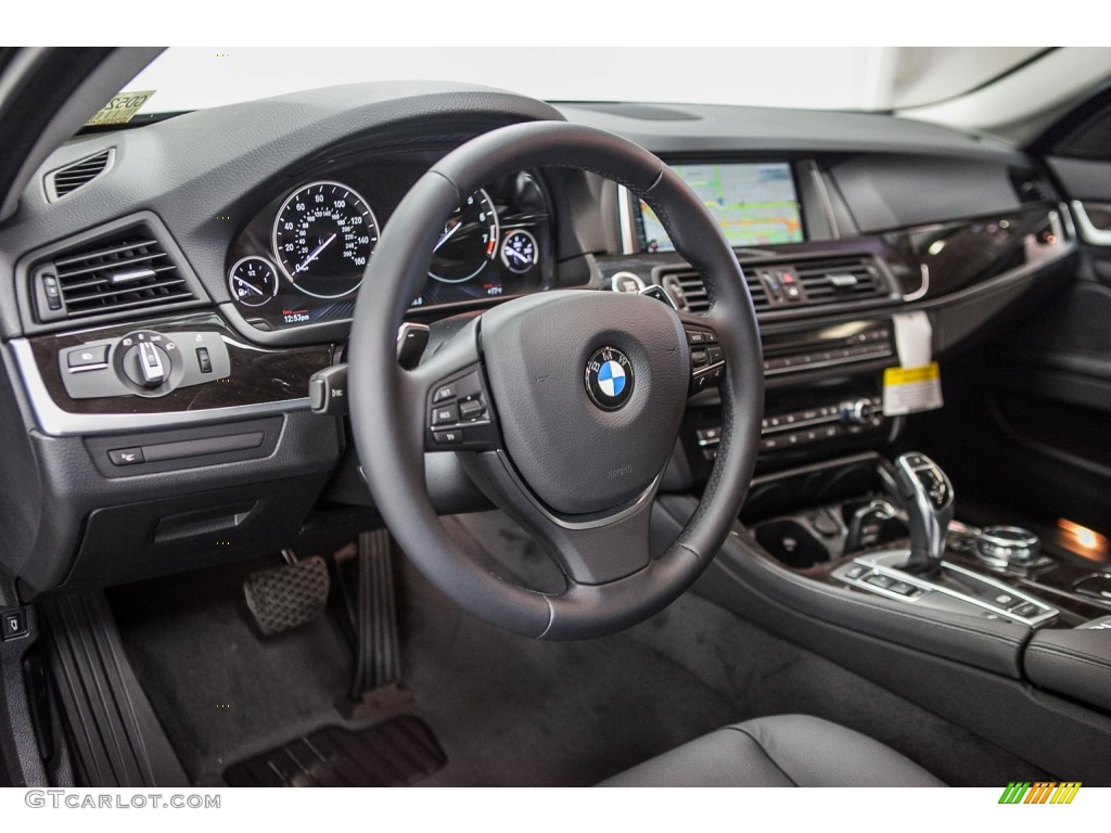 2016 BMW 5 Series 528i Sedan Black Dashboard Photo #109300639
