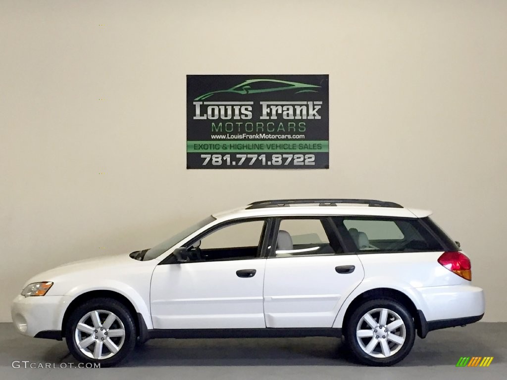 2007 Outback 2.5i Wagon - Satin White Pearl / Taupe Leather photo #1