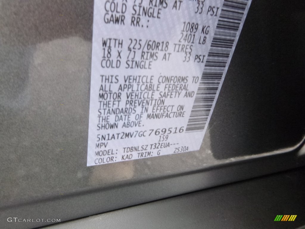 2016 Rogue Color Code KAD for Gun Metallic Photo #109313414