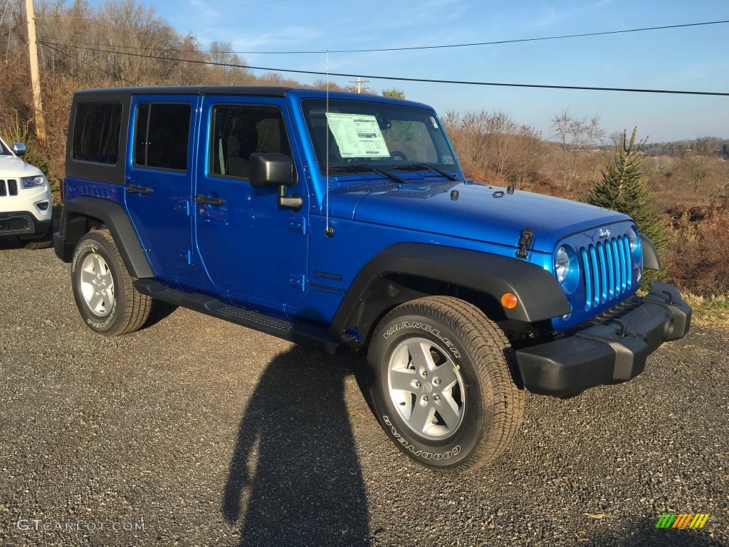 2016 Wrangler Unlimited Sport 4x4 - Hydro Blue Pearl / Black photo #2