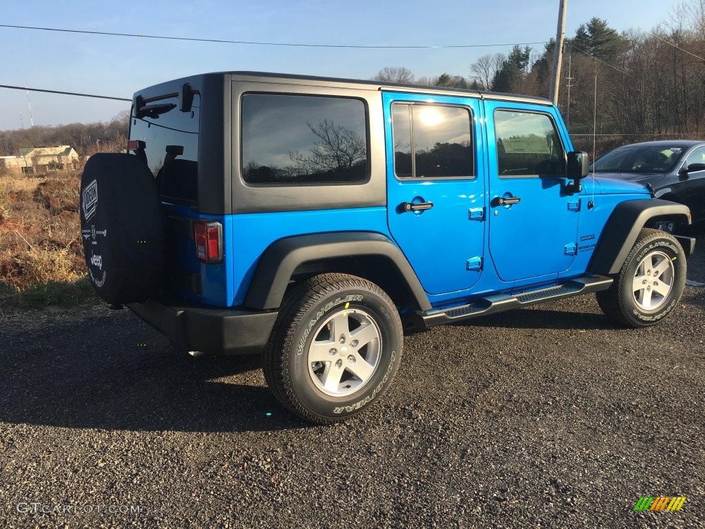 2016 Wrangler Unlimited Sport 4x4 - Hydro Blue Pearl / Black photo #3