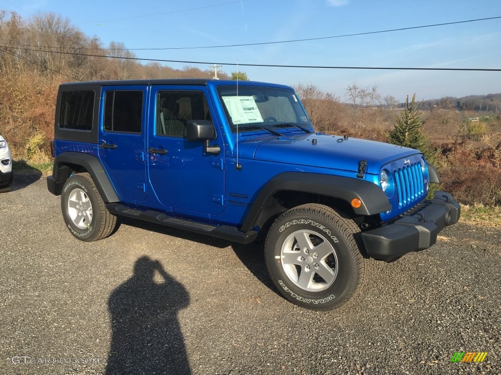 2016 Wrangler Unlimited Sport 4x4 - Hydro Blue Pearl / Black photo #2