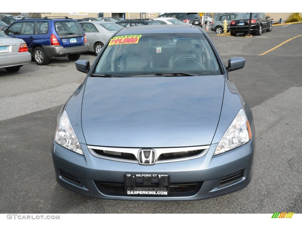 2007 Accord EX-L V6 Sedan - Cool Blue Metallic / Gray photo #2