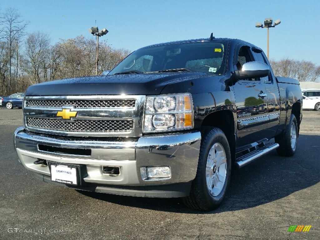 2013 Silverado 1500 LT Extended Cab 4x4 - Black / Light Titanium/Dark Titanium photo #3