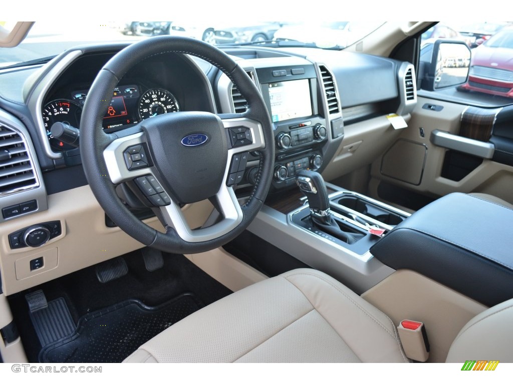 Medium Light Camel Interior 2016 Ford F150 Lariat SuperCrew 4x4 Photo #109338833