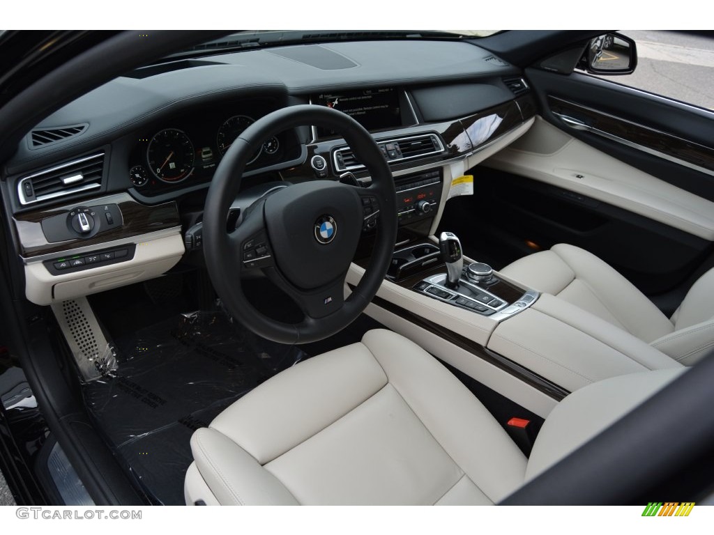 Ivory White/Black Interior 2015 BMW 7 Series 750Li xDrive Sedan Photo #109341824