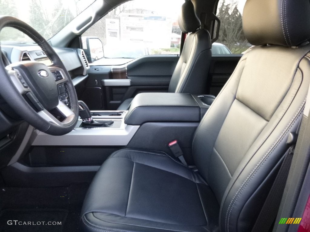 Black Interior 2016 Ford F150 Lariat SuperCrew 4x4 Photo #109348049