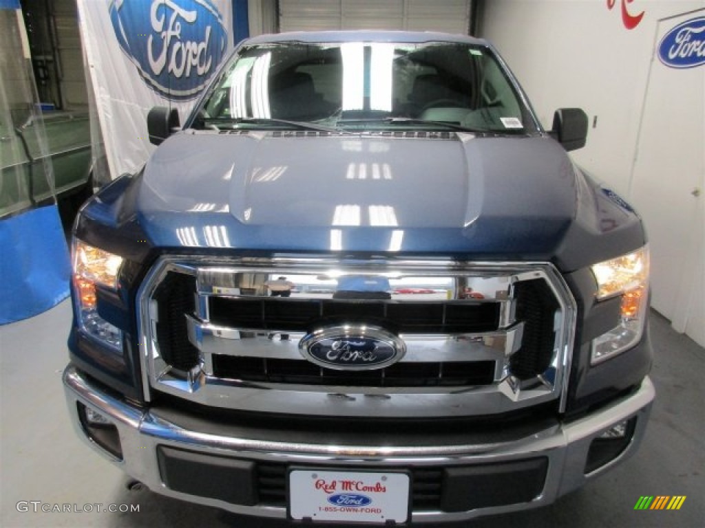 2016 F150 XLT SuperCrew - Blue Jeans / Medium Earth Gray photo #2