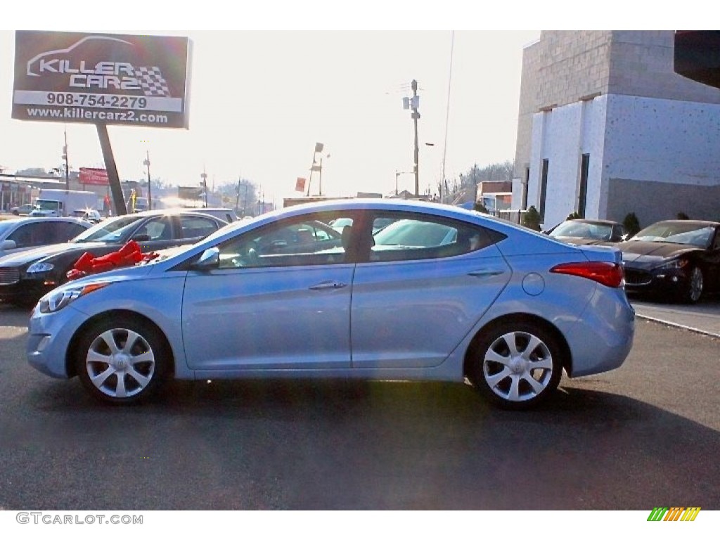2012 Elantra Limited - Blue Sky Metallic / Beige photo #4
