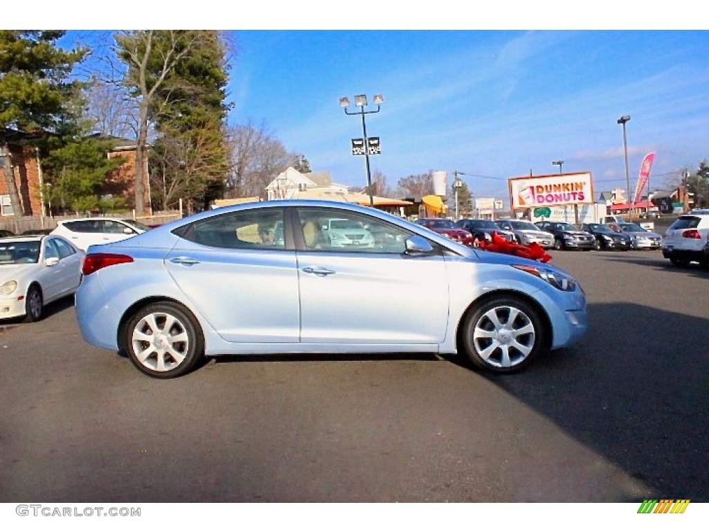 2012 Elantra Limited - Blue Sky Metallic / Beige photo #10