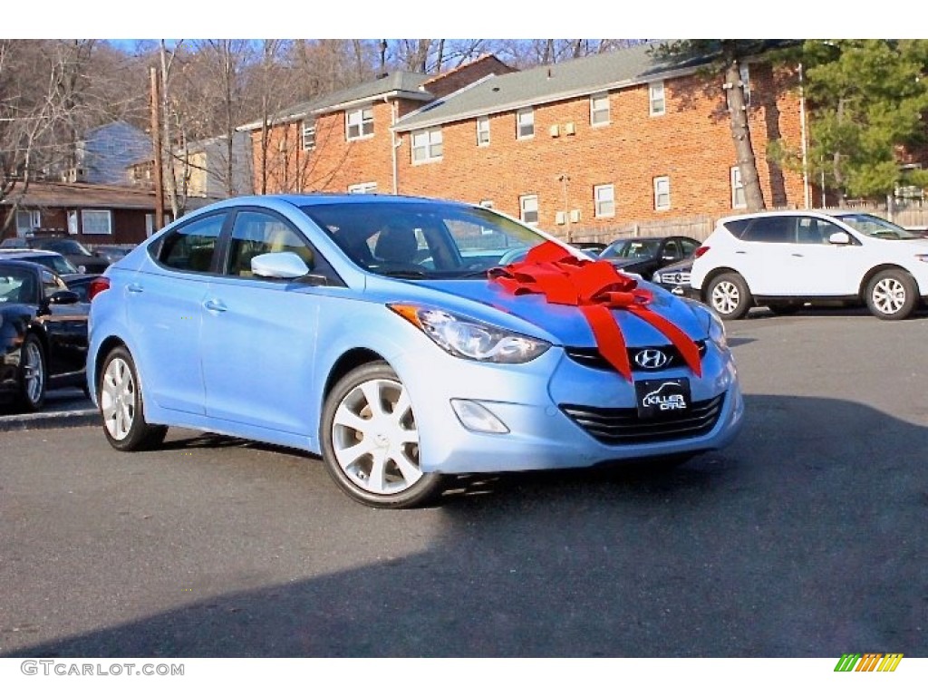 2012 Elantra Limited - Blue Sky Metallic / Beige photo #11