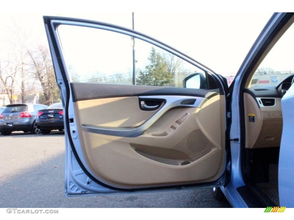 2012 Elantra Limited - Blue Sky Metallic / Beige photo #15