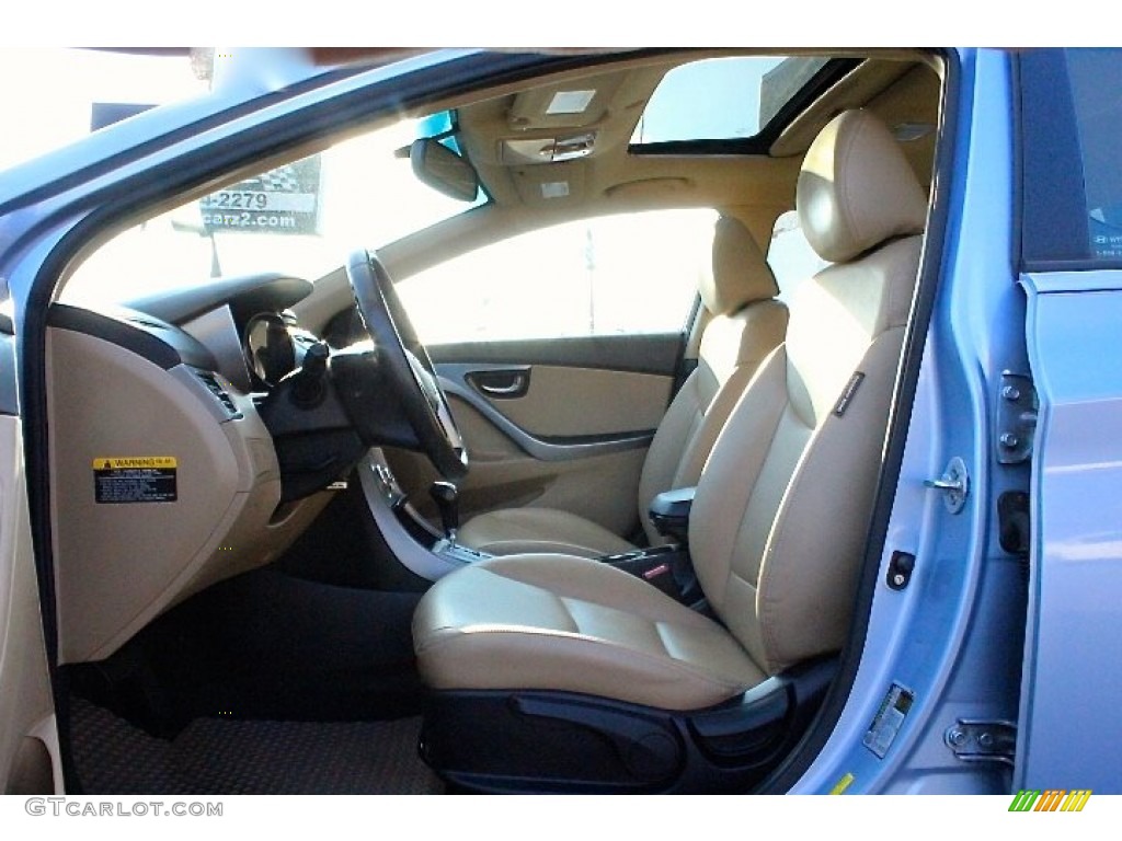 2012 Elantra Limited - Blue Sky Metallic / Beige photo #18