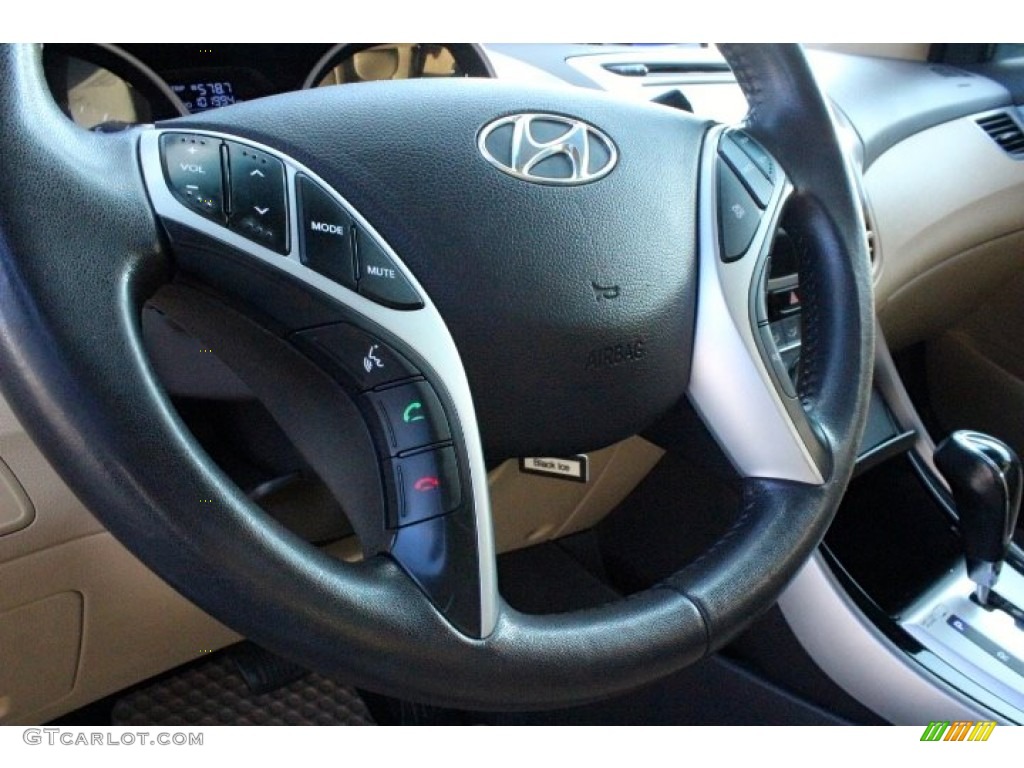 2012 Elantra Limited - Blue Sky Metallic / Beige photo #21
