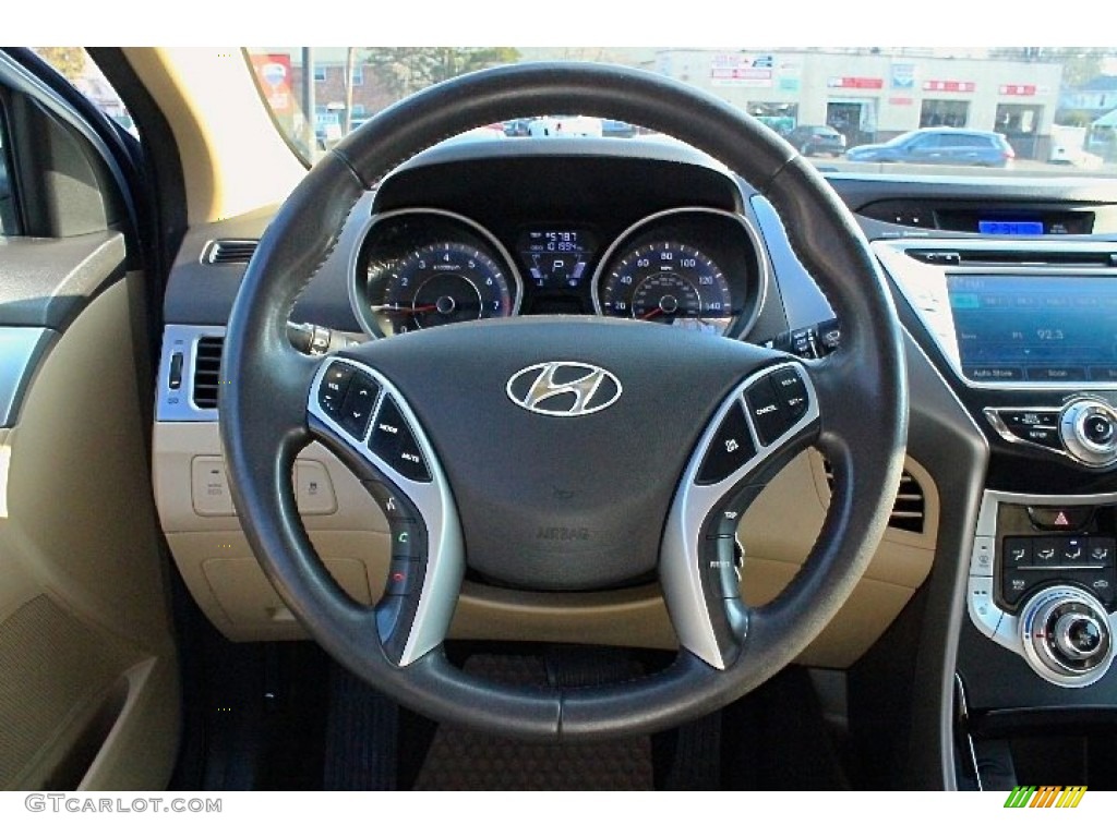 2012 Elantra Limited - Blue Sky Metallic / Beige photo #22