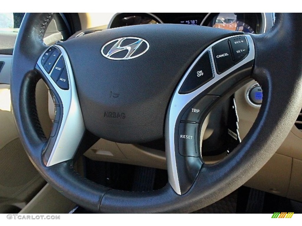 2012 Elantra Limited - Blue Sky Metallic / Beige photo #24