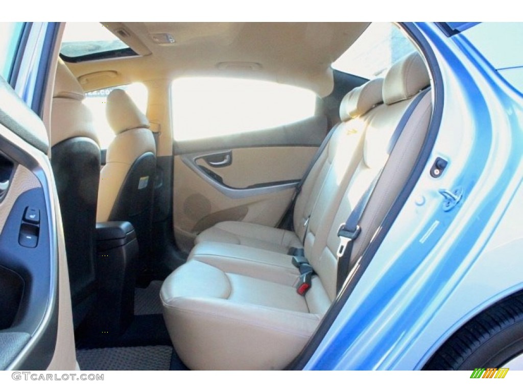 2012 Elantra Limited - Blue Sky Metallic / Beige photo #32