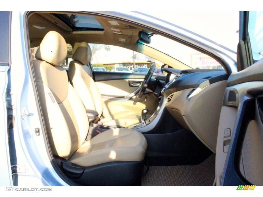 2012 Elantra Limited - Blue Sky Metallic / Beige photo #34