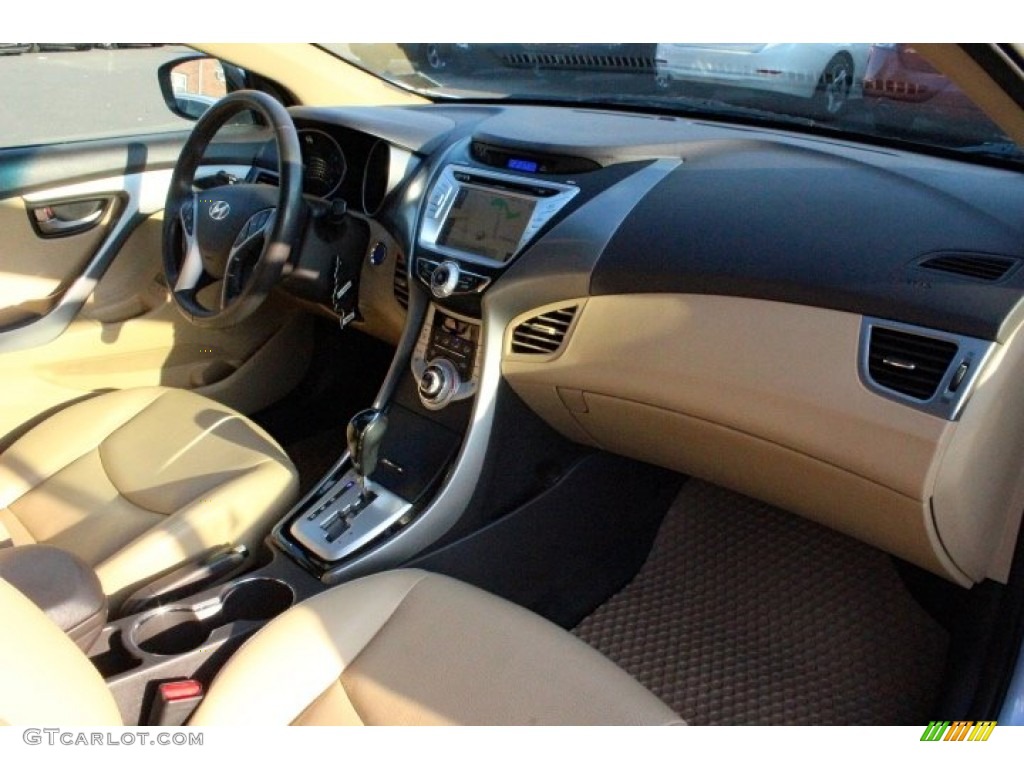 2012 Elantra Limited - Blue Sky Metallic / Beige photo #35