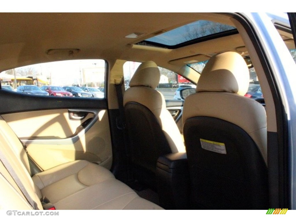 2012 Elantra Limited - Blue Sky Metallic / Beige photo #38