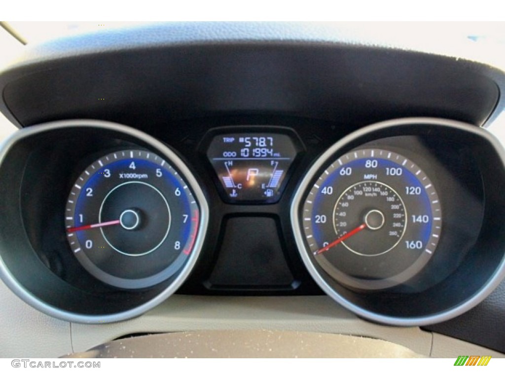 2012 Elantra Limited - Blue Sky Metallic / Beige photo #46