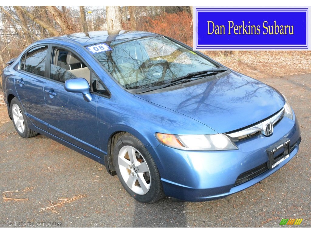 2008 Civic EX Sedan - Atomic Blue Metallic / Gray photo #1